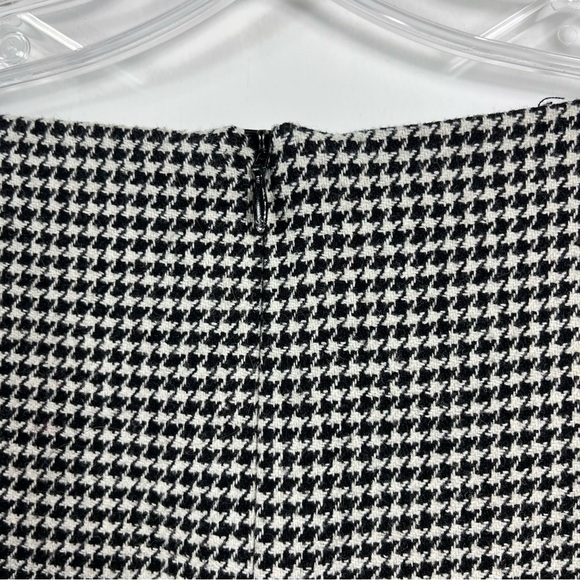 L.K. Bennett Nina Houndstooth Heart Midi Dress Size 14 Two Tone Black White - Picture 8 of 11